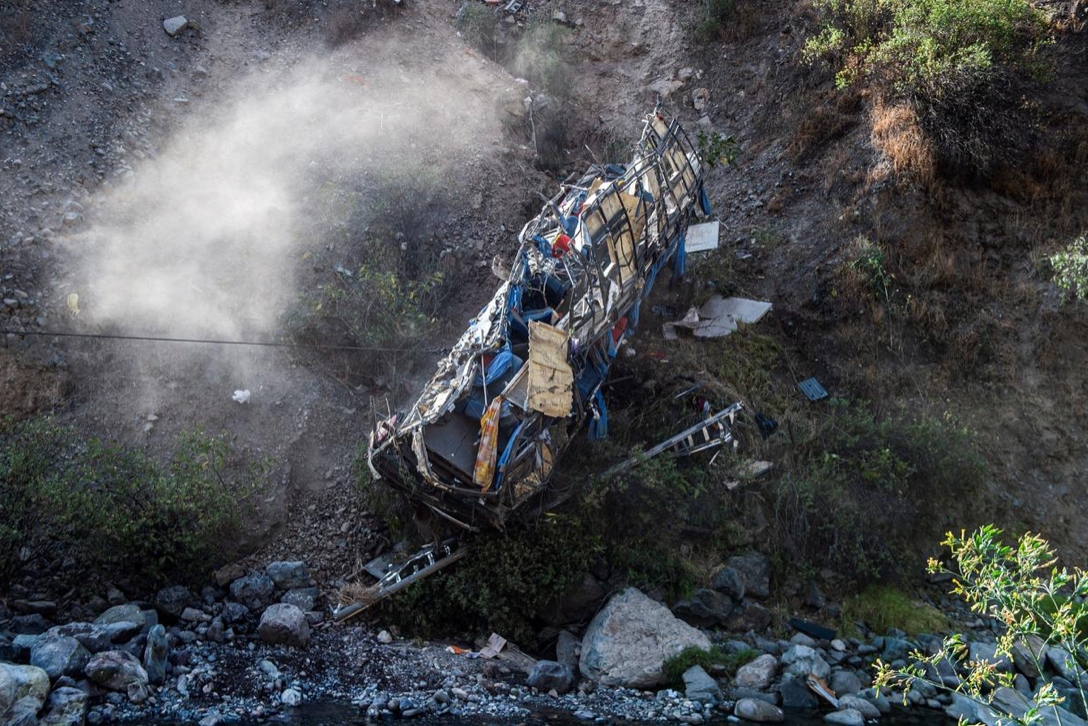 Bus Falls off Cliff in Peru Killing 25 Passengers