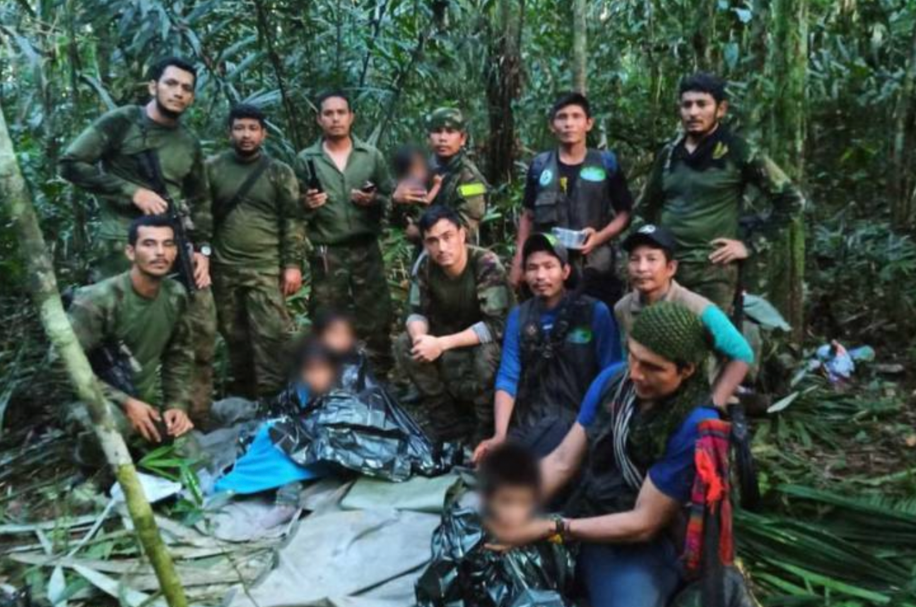 Four Colombian children found alive in jungle weeks after plane crash