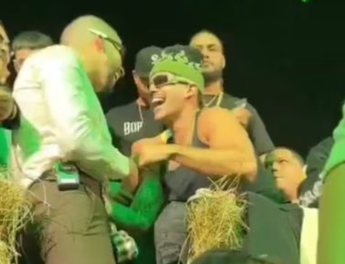 Bad Bunny and Feid celebrating Conejo Malo’s new album in Puerto Rico