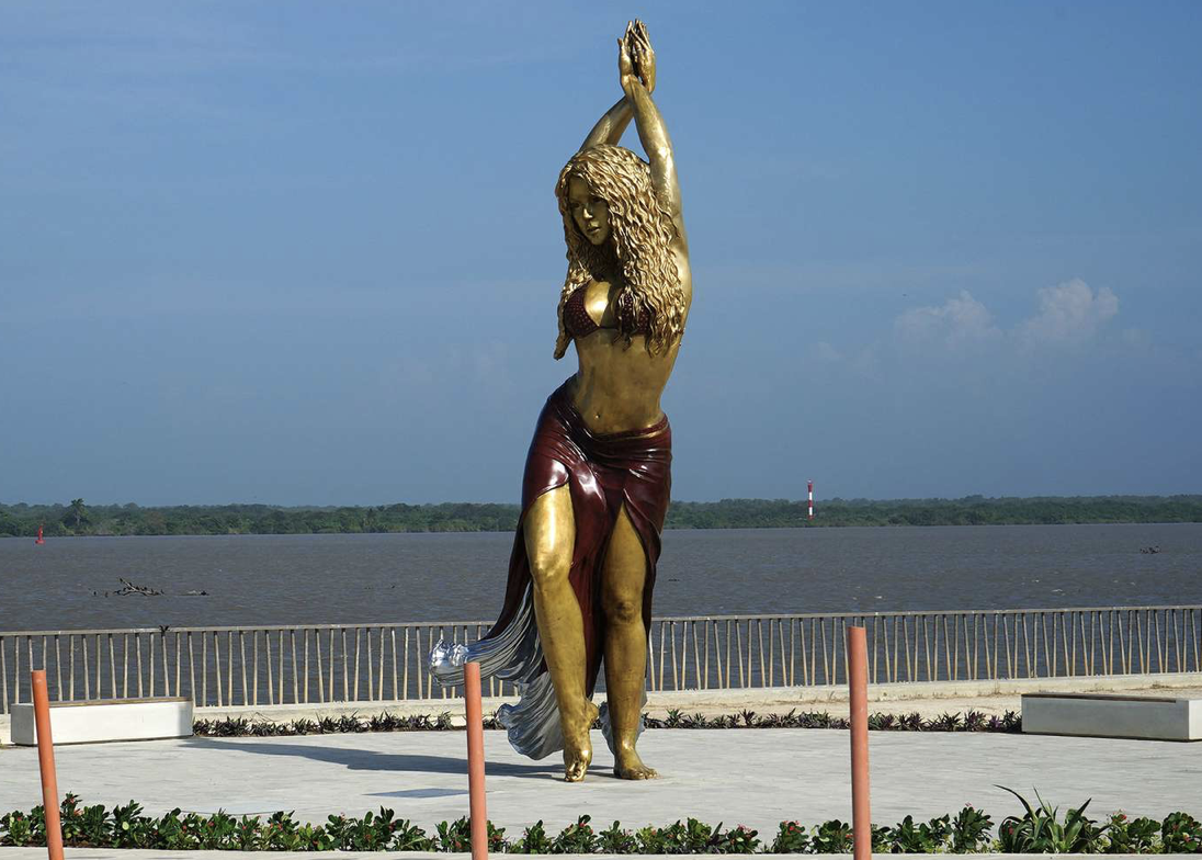 21-foot Shakira statue towers over her hometown of Barranquilla in Colombia
