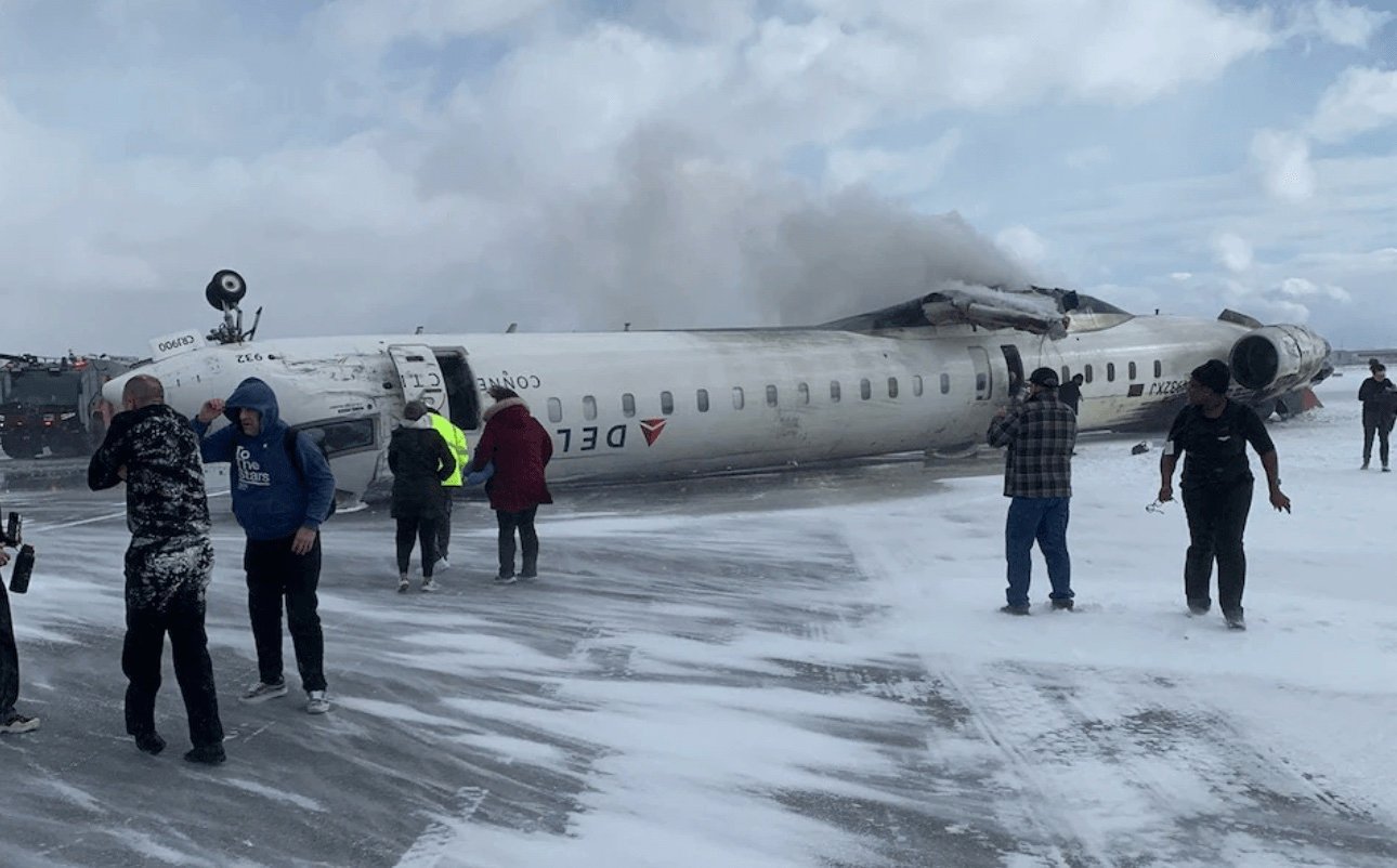 18 injured after Delta Airlines plane flips on landing